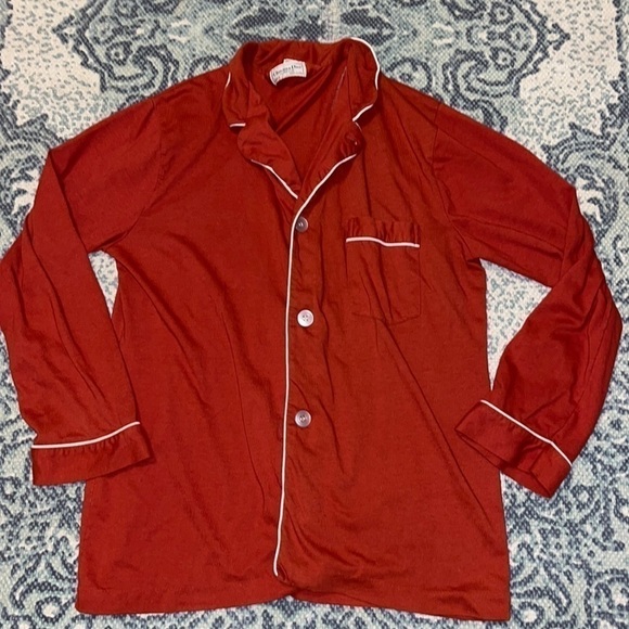 Vintage Christian Dior Monsieur Long Sleeve Button Down Sleep Shirt - Picture 1 of 10